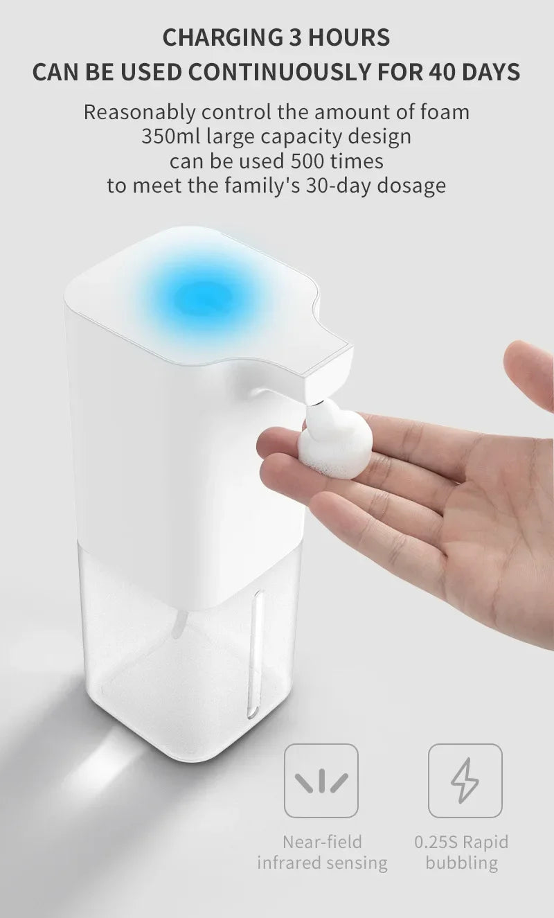 Dispensador automatico de jabon espumoso (USB Recargable)