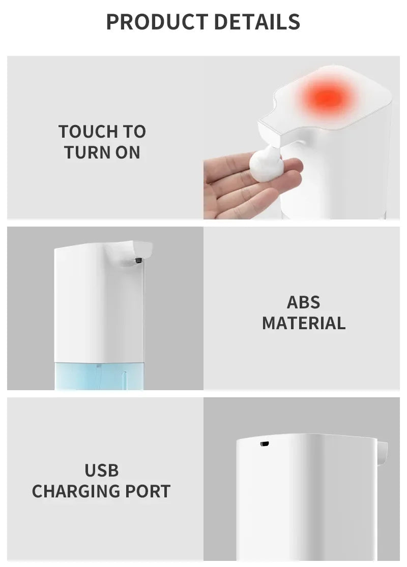 Dispensador automatico de jabon espumoso (USB Recargable)